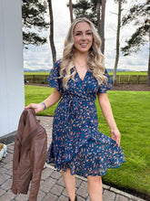 The Honor - Blue & Pink Abstract Brush Stroke Dress